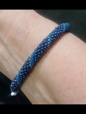 Handmade Navy Beaded Rope Bracelet - Unbranded